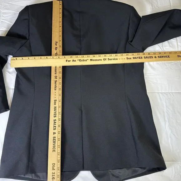 Black Tuxedo Satin Lapel Jacket 42R Pants 34L - Picture 7 of 14